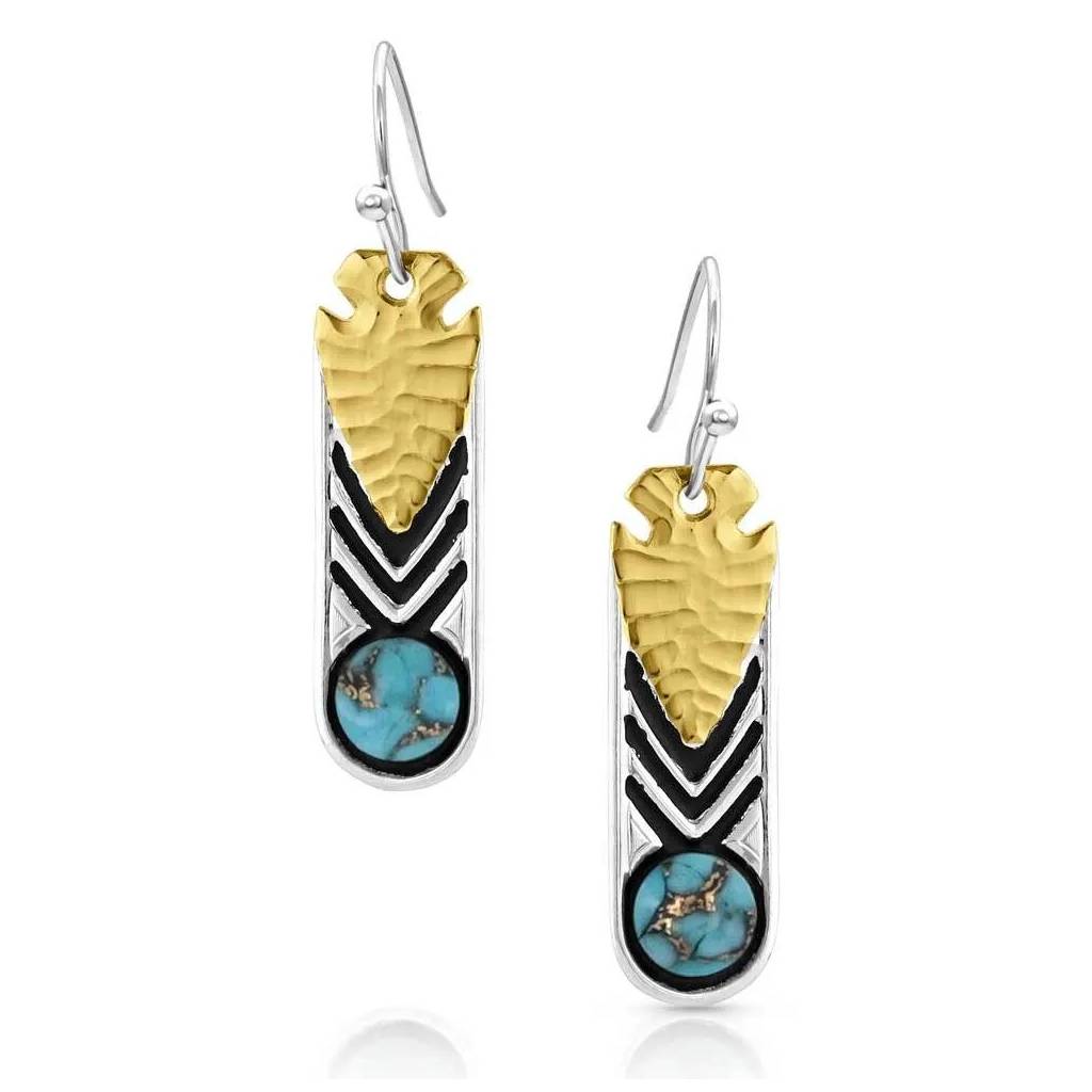 Montana Silversmiths Southwest Nights Arrowhead Turquoise Earrings