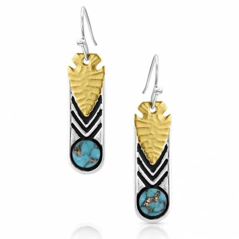 Montana Silversmiths Southwest Nights Arrowhead Turquoise Earrings