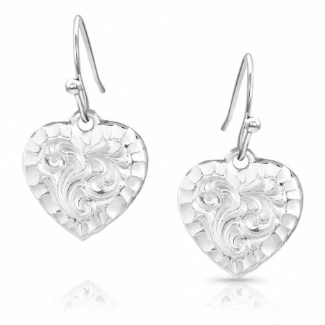 Montana Silversmiths Chiseled Heart Earrings