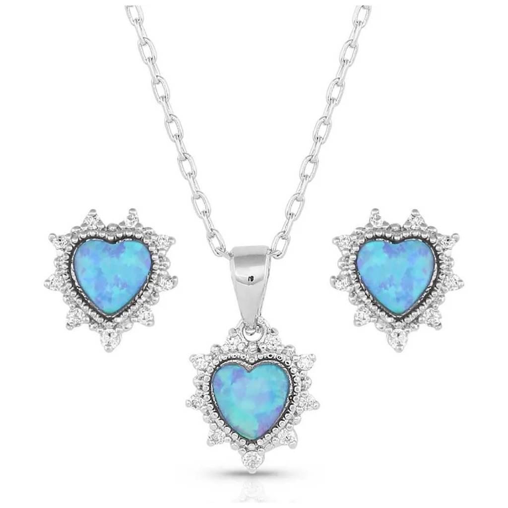 Montana Silversmiths Royal Heart Opal Jewelry Set