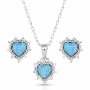 Montana Silversmiths Royal Heart Opal Jewelry Set
