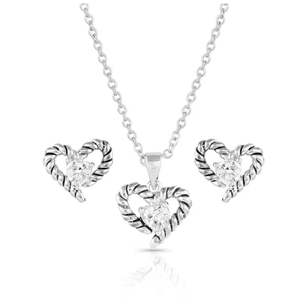 Montana Silversmiths Flirty Love Crystal Rope Jewelry Set