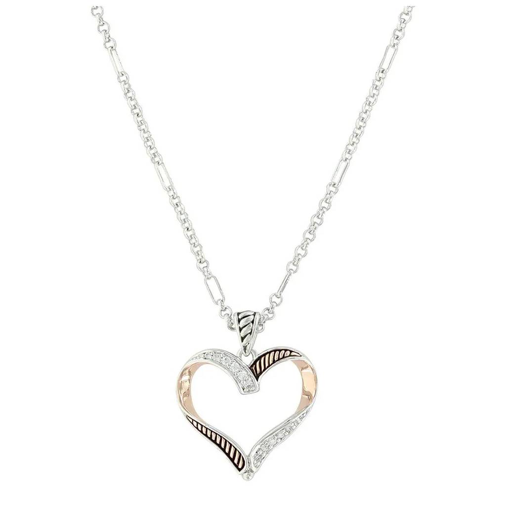 Montana Silversmiths Facets of Love Rose Gold Heart Necklace