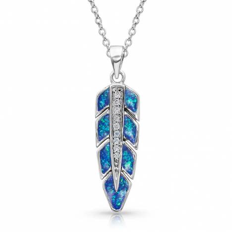 Montana Silversmiths Hawk Feather Opal Necklace