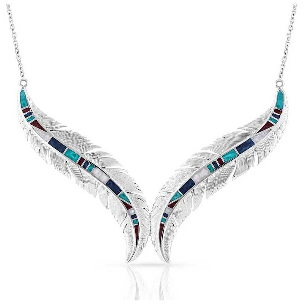 Montana Silversmiths Breaking Trail Feather Necklace