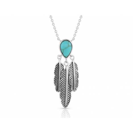 Montana Silversmiths Spirit Turquoise Feather Necklace