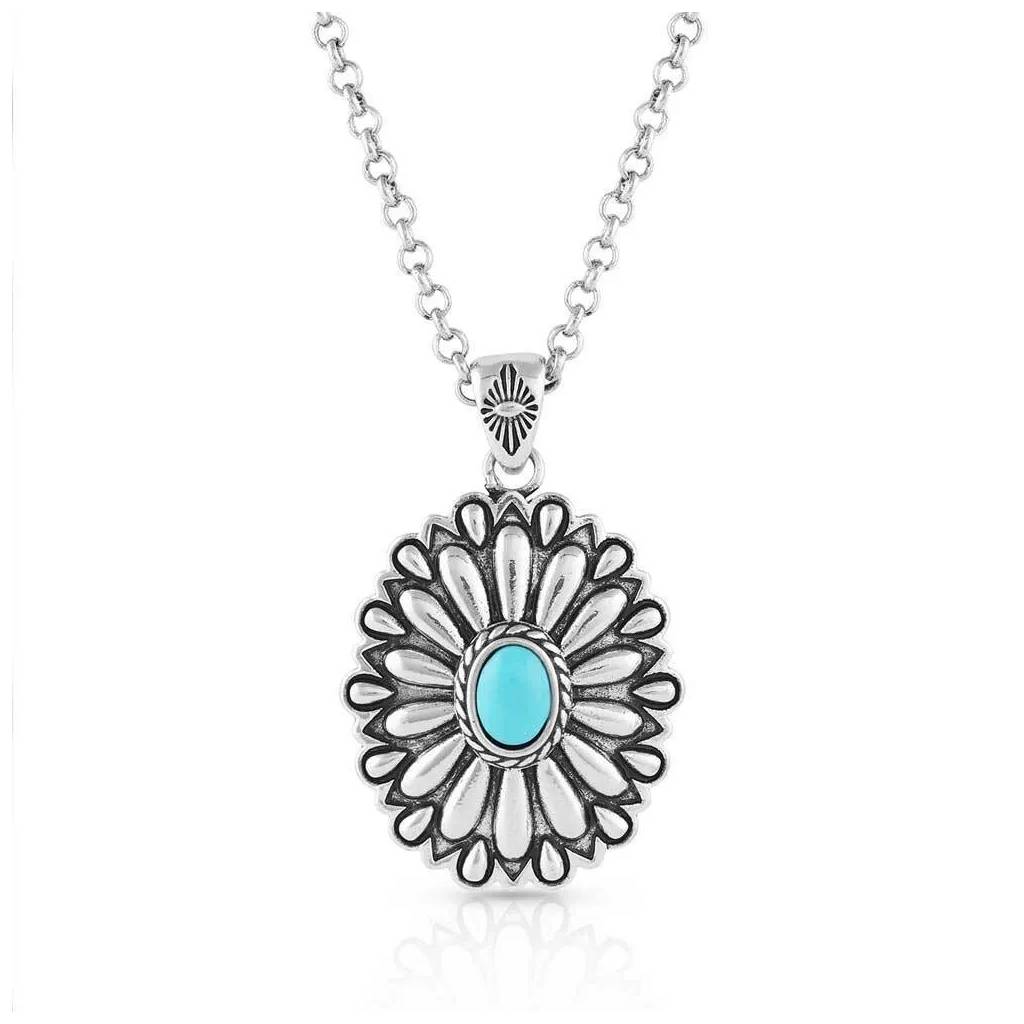 Montana Silversmiths Sunflower Concho Turquoise Necklace