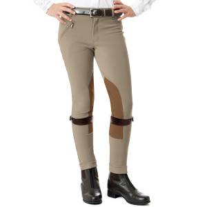 Ovation Kids EuroWeave Front Zip Knee Patch Jods
