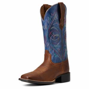 Ariat Ladies Round Up Wide Square Toe StretchFit Western Boots