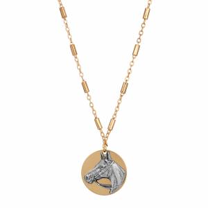 1928 Jewelry Two Tone Horse Head Necklace