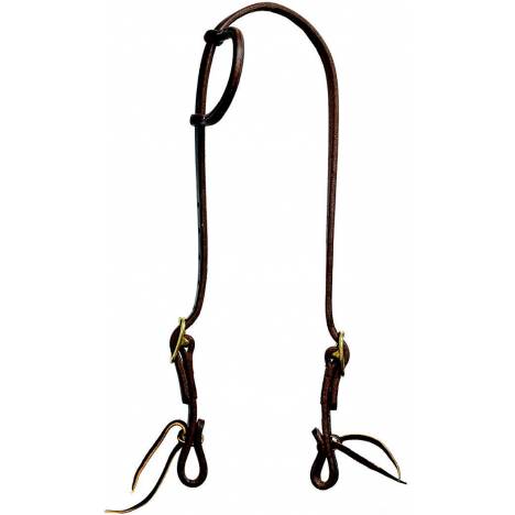 Mustang Slip Ear Headstall Double Solid Brass Buckles with Tie Ends