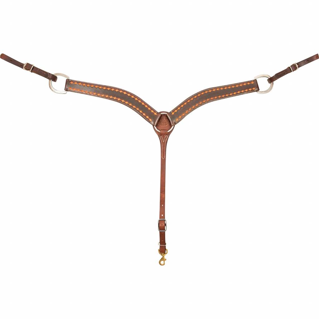 Martin Saddlery 2-inch Breastcollar with Dark Framed Diamond Tooling