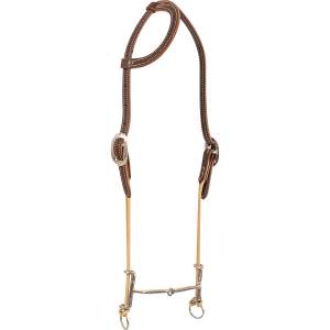 Classic Equine Loomis Slip Ear Headstall and Draw Gag Bit with Smooth Bar