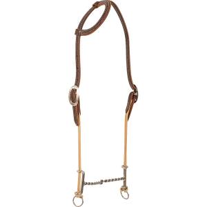 Classic Equine Loomis Slip Ear Headstall and Draw Gag Bit with Twisted Wire