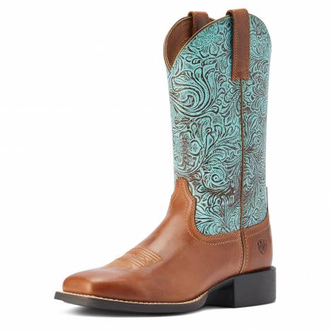 Ariat Ladies Round Up Wide Square Toe Western Boots