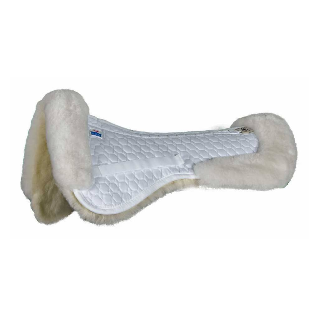 E.A. Mattes Gold Dressage Half Pad with Sheepskin Front/Rear Trim