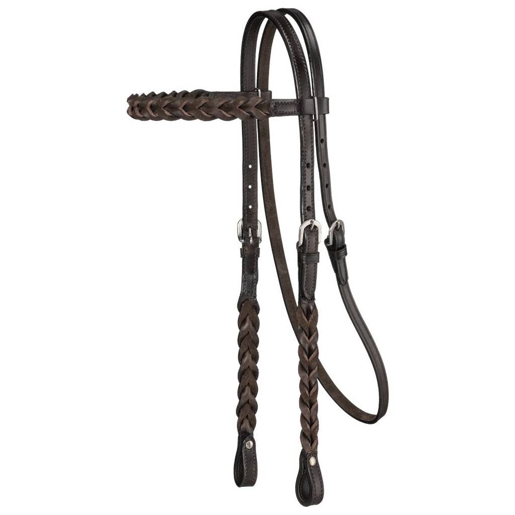 Royal King Braided Leather Brow Headstall