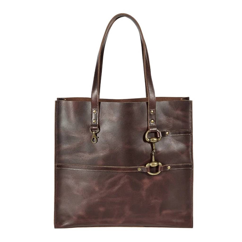 AWST Int'l Snaffle Bit Leather Tote Bag