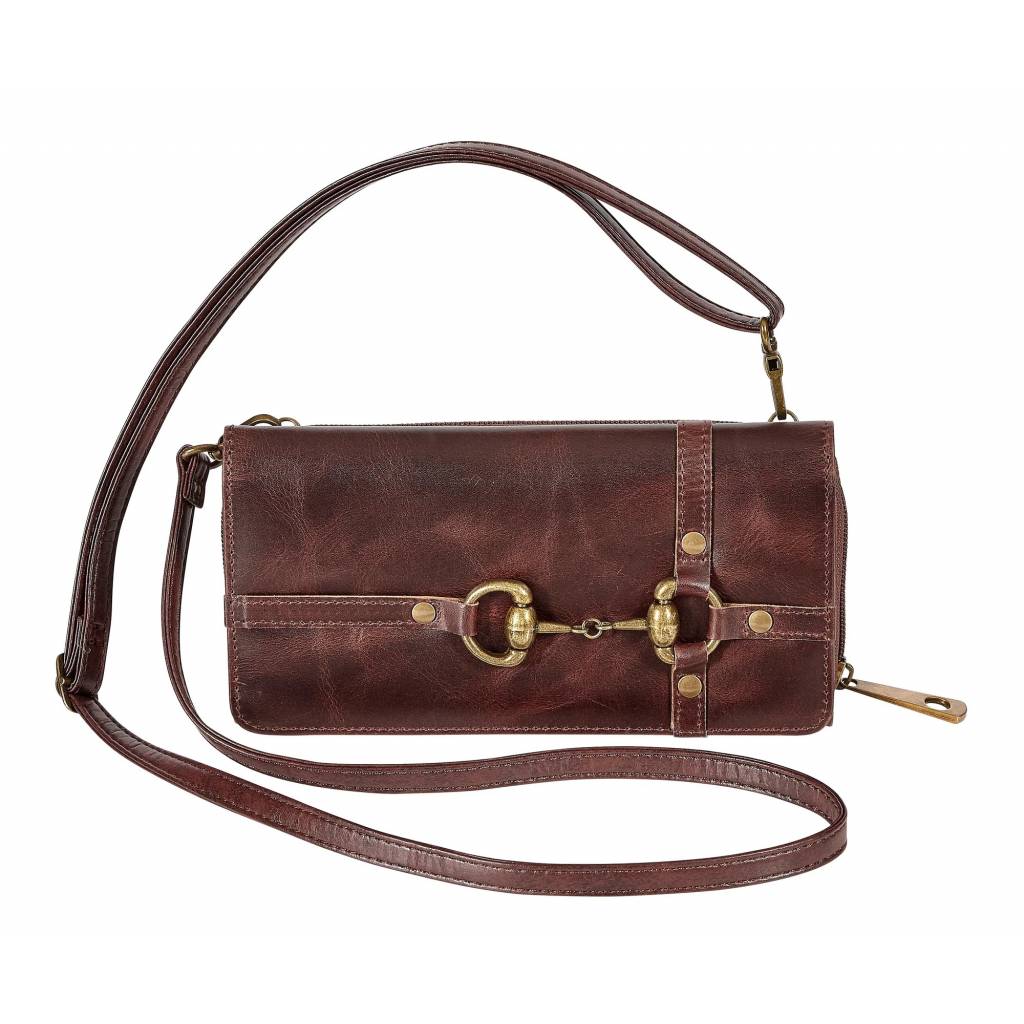 AWST Int'l Snaffle Bit Leather Cross Body Wallet