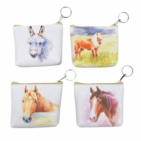 AWST Int'l Horses and Donkeys Key Chain Coin Purses - Set of 12