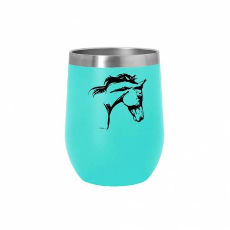 AWST Int'l Lila Horse Head Side Stainless Steel Wine Tumbler with Slide Top