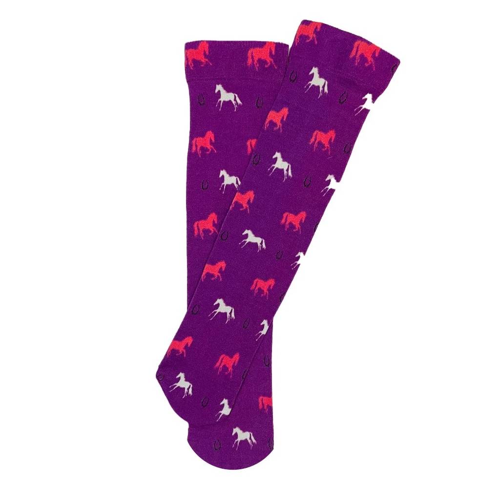 AWST Int'l Kids Lila Horses and Horseshoes Socks