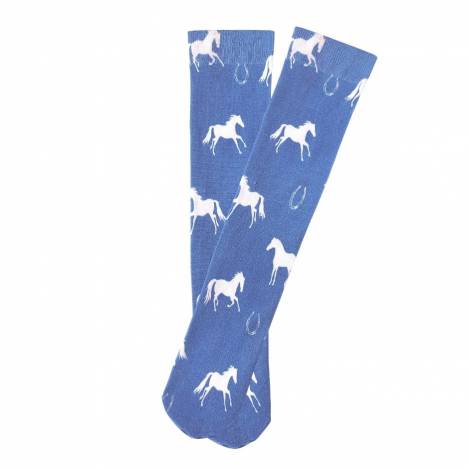 AWST Int'l Ladies Lila Horses and Horseshoe Socks