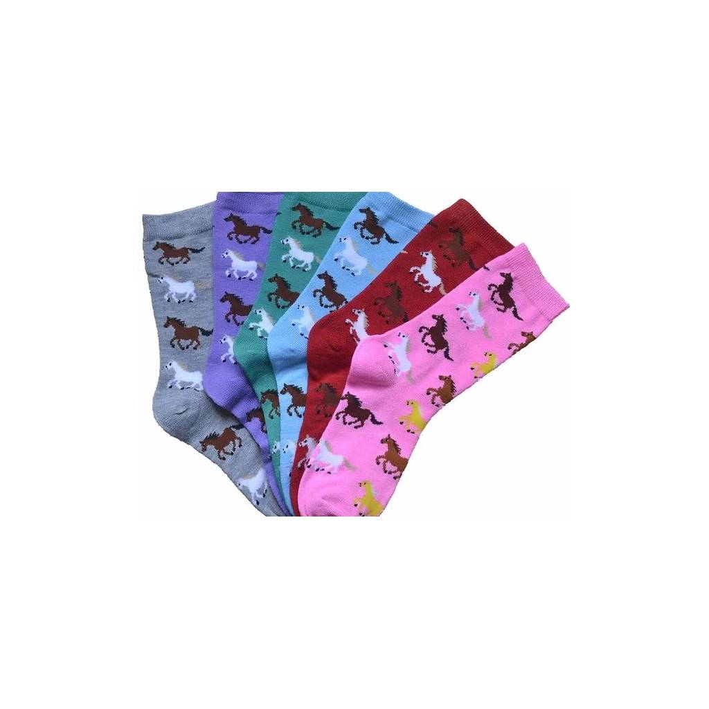 AWST Int'l Ladies Running Ponies Crew Socks - 6 Pack