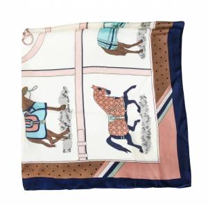 AWST Int'l Horses in Blankets Silky Scarf