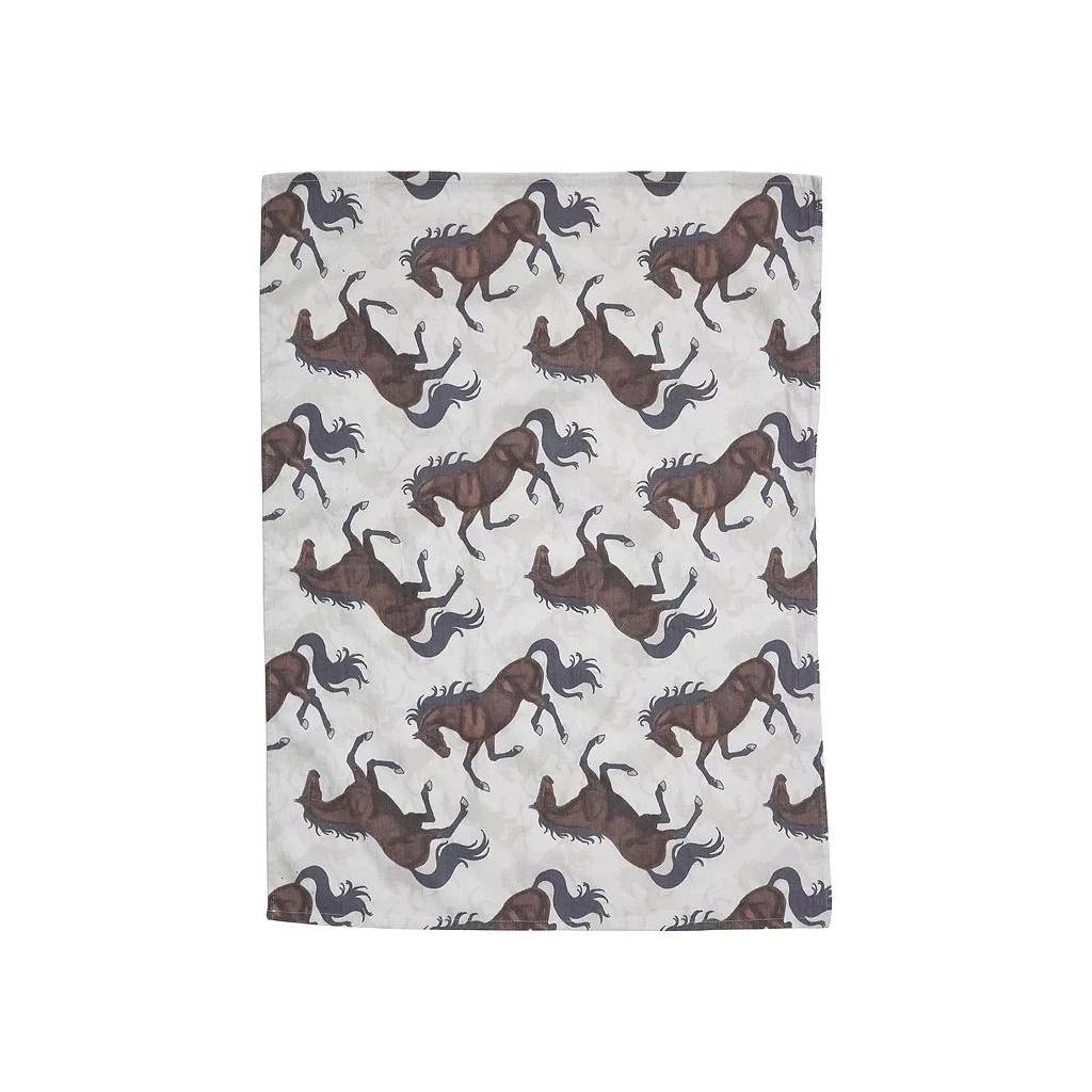 AWST Int'l "Lila" Bay Horses Flour Sack Kitchen Towel