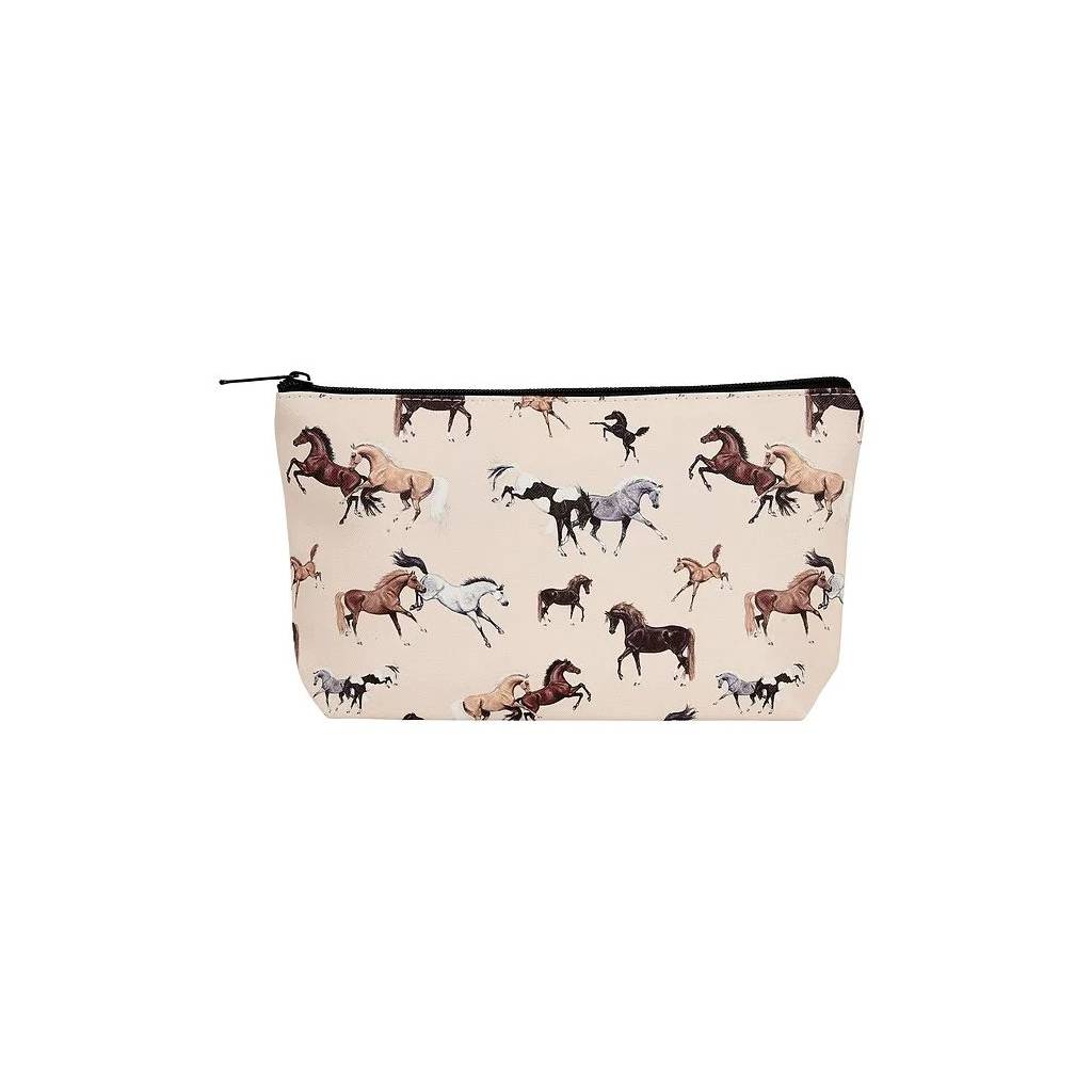 AWST Int'l "Lila" Horses All Over Cosmetic Pouch