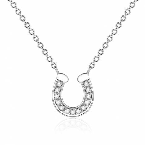 AWST Int'l Rhodium & CZ Horseshoe Necklace