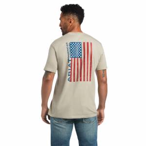 Ariat Mens Woodgrain Flag T-Shirt