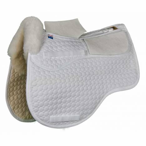 E.A. Mattes Gold Dressage Correction Euro-Fit Pad with Sheepskin Trim & Shim Pockets