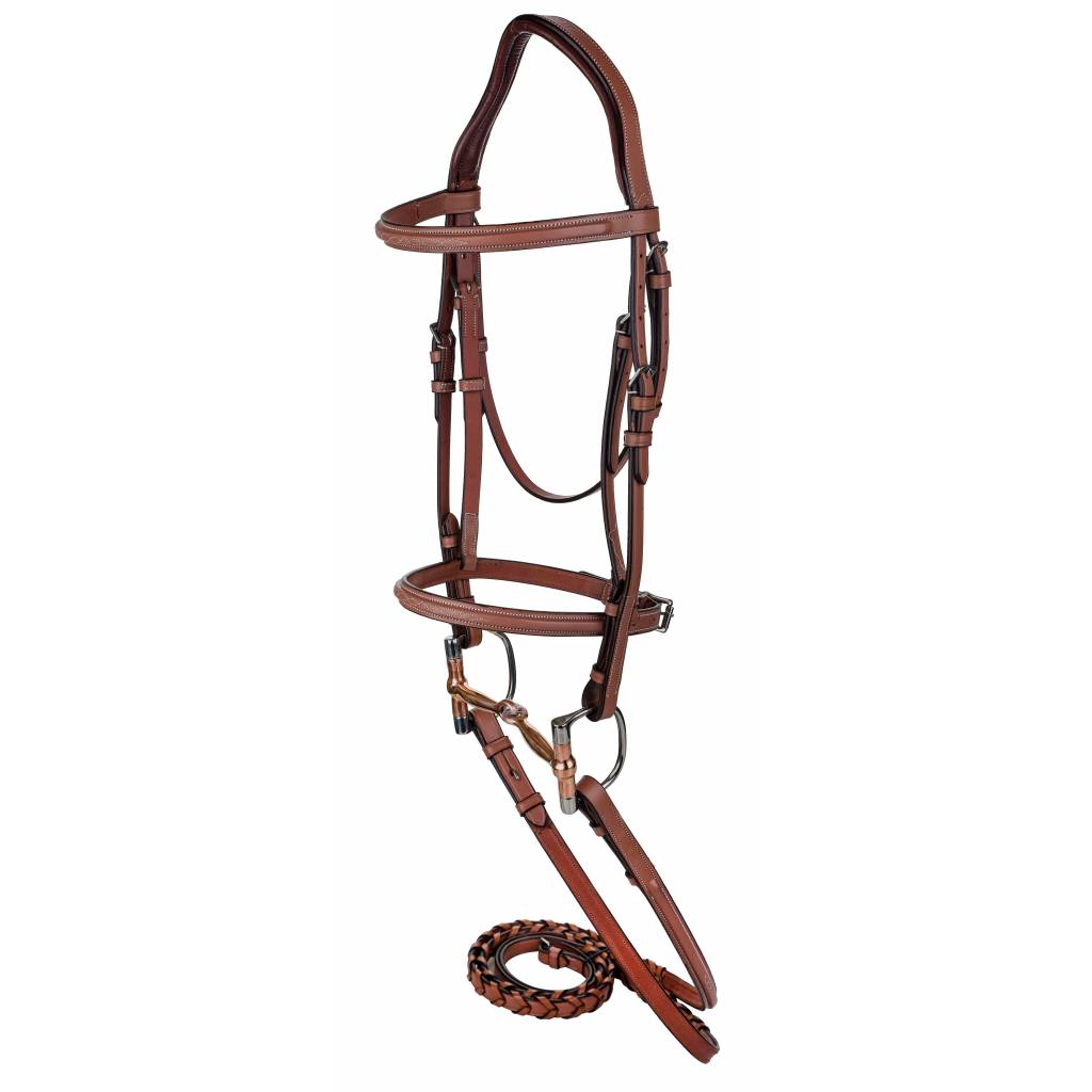 Henri de Rivel Laureate Raised Fancy Stitched Bridle with Laced Reins