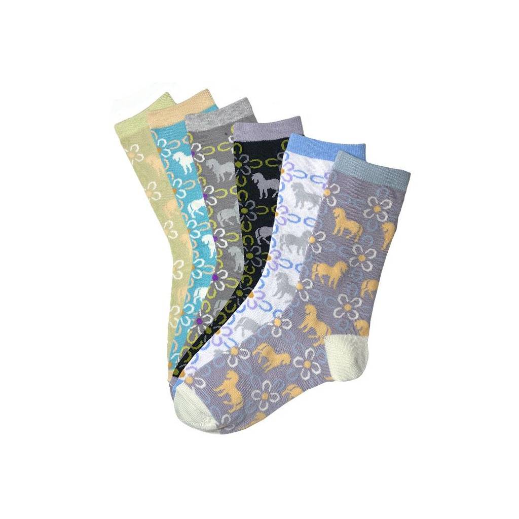 Horseshoe Blossoms Crew Socks