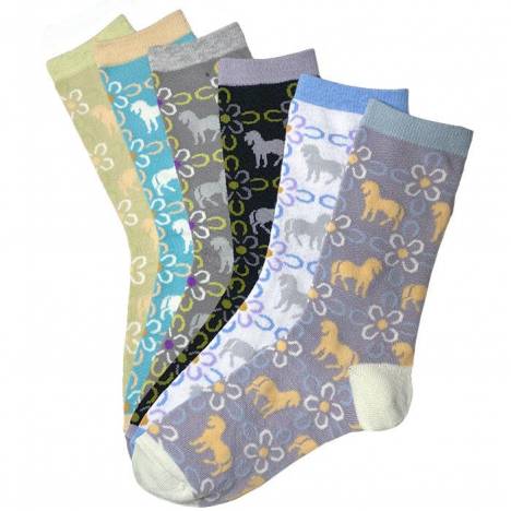 Horseshoe Blossoms Crew Socks