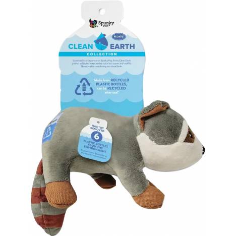 Spunkypup Clean Earth Recycled Plush Toy Raccoon