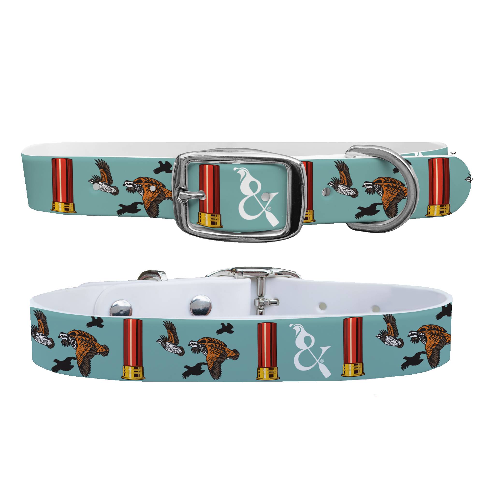 C4 Dog Collar Covey and Paddle - Quail and Shell Collar