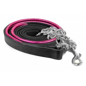 Perris Metallic Leather Lead with Chain