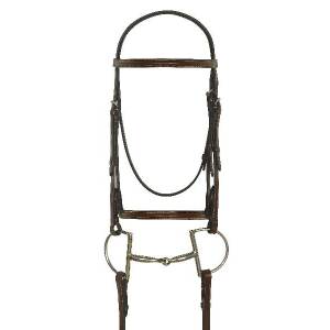 Camelot Gold Plain Raised Bridle with Laced Reins