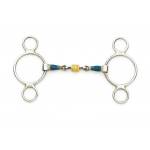 Centaur Stainless Steel 2-Ring Gag with Loose Copper Roller Disks