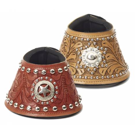 Mesquite Canyon Leather Tooled Concho No Turn Bell Boots