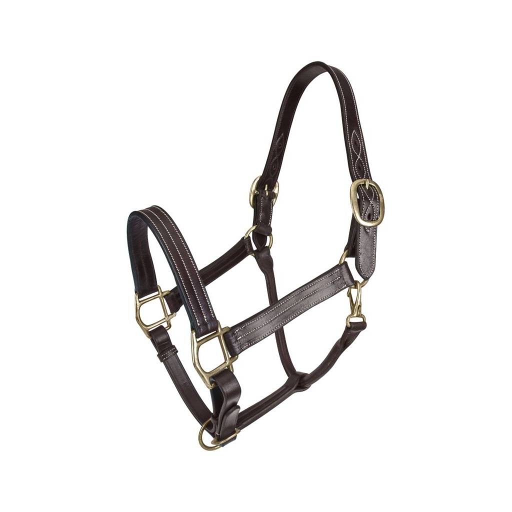 Gatsby Classic Triple Stitched Leather Halter with Snap