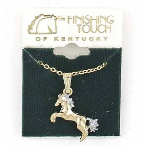 Finishing Touch Rearing Horse Necklace
