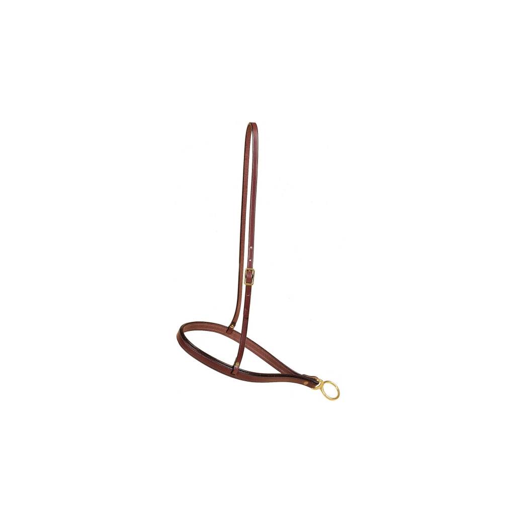 Tory Leather English Bridle Leather Roper Noseband - Brass Hardware