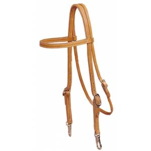 Tory Leather Browband Training Headstall - Snap Bit Ends