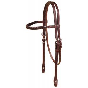 Tory Leather Braided Brow Band Headstall