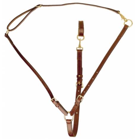 Tory Leather Adjustable Training Martingale - Brass Hardware