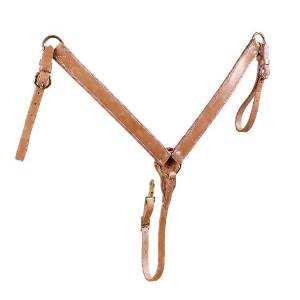 Tory Leather Double & Stitched Breast Strap - Brass Hardware